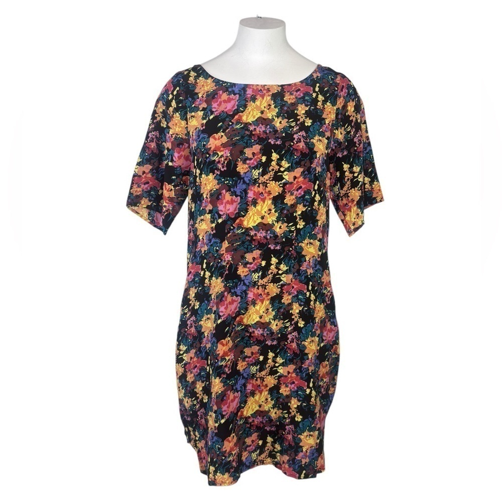 Yumi Kim Silk Floral Print Shift Dress Size X Small Watercolor